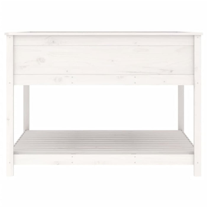 Planter with Shelf White 111.5x111.5x81 Cm Solid Wood Pine