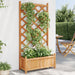 Planter with Trellis Brown Solid Wood Fir Tlpann