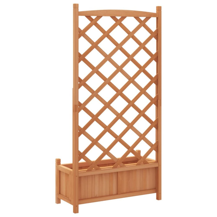 Planter with Trellis Brown Solid Wood Fir Tlpann