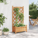 Planter with Trellis Brown Solid Wood Fir Tlpanp