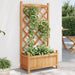 Planter with Trellis Brown Solid Wood Fir Tlpanp