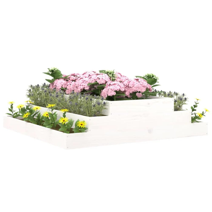 Planter White 110x110x27 Cm Solid Wood Pine Nxtkbb