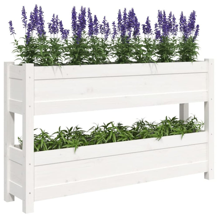 Planter White 112x25x66 Cm Solid Wood Pine Nxtkxn