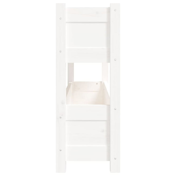 Planter White 112x25x66 Cm Solid Wood Pine Nxtkxn