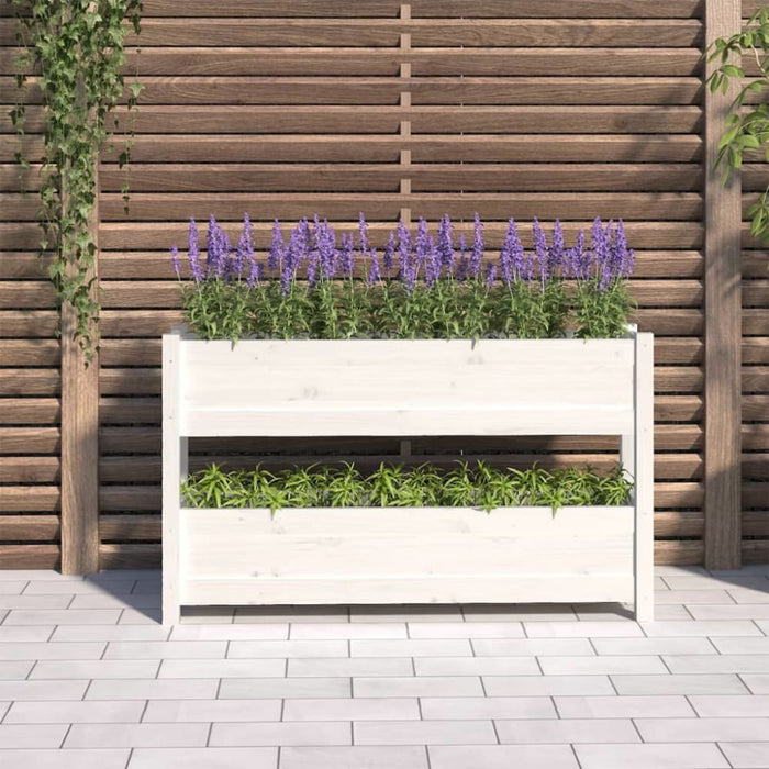 Planter White 112x25x66 Cm Solid Wood Pine Nxtkxn