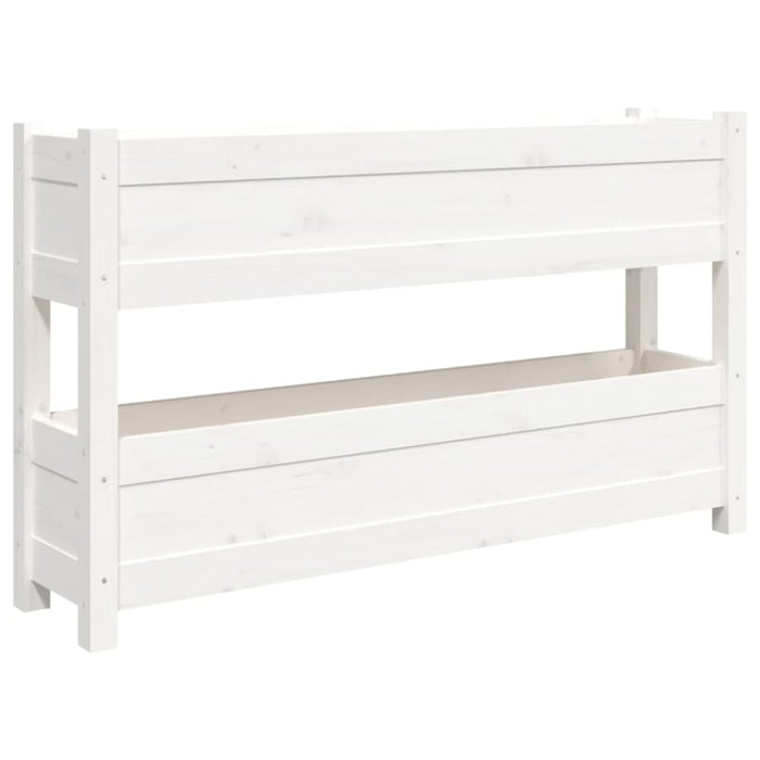 Planter White 112x25x66 Cm Solid Wood Pine Nxtkxn