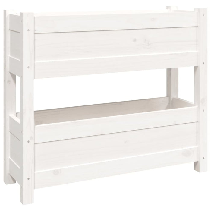 Planter White 77x25x66 Cm Solid Wood Pine Nxtkax