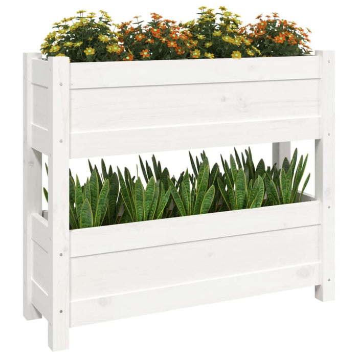 Planter White 77x25x66 Cm Solid Wood Pine Nxtkax