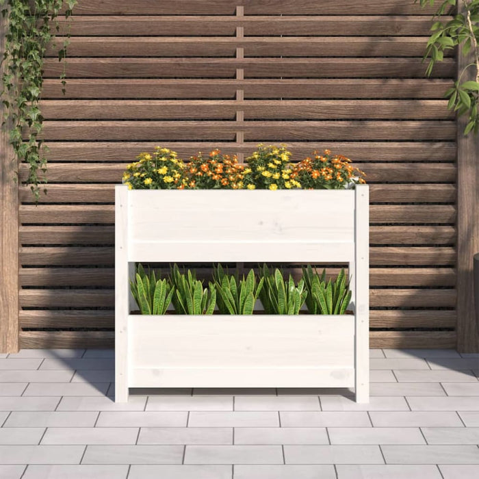 Planter White 77x25x66 Cm Solid Wood Pine Nxtkax