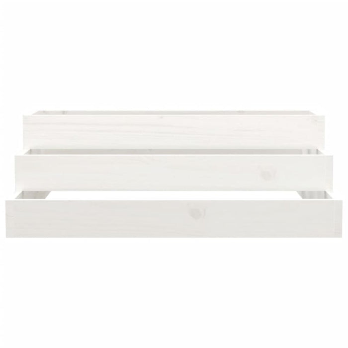 Planter White 80x80x27 Cm Solid Wood Pine Nxtnkt
