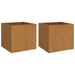 Planters 2 Pcs Grey 42x40x39 Cm Weathering Steel Nxoppb