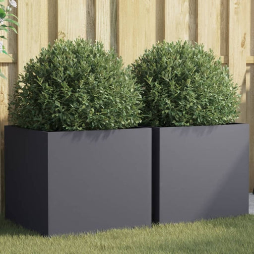 Planters 2 Pcs Anthracite 49x47x46 Cm Cold - rolled Steel