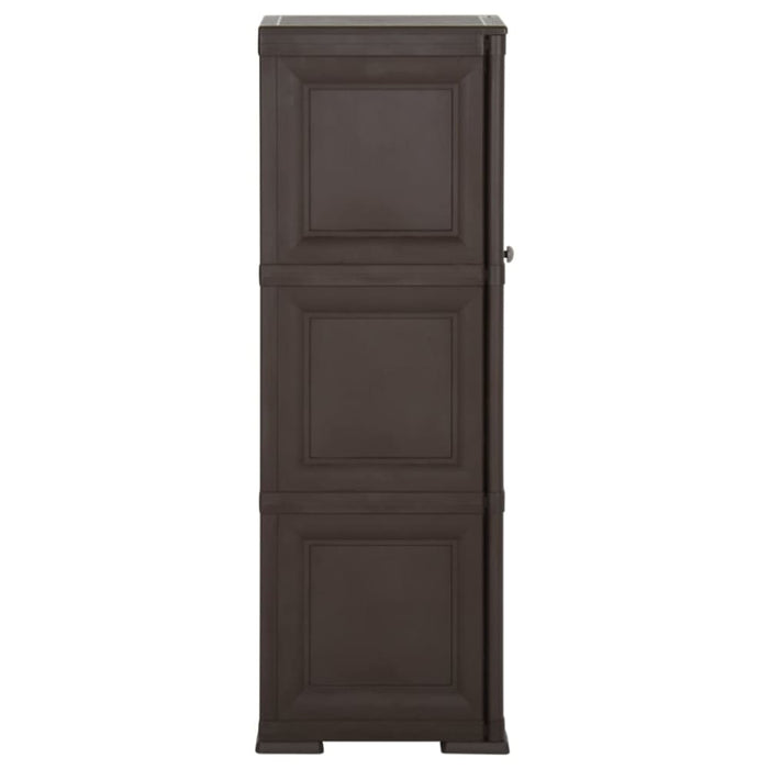 Plastic Cabinet 40x43x125 Cm Wood Design Brown Tablbl