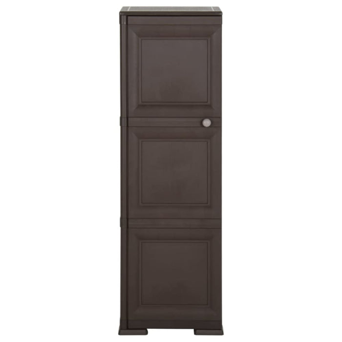 Plastic Cabinet 40x43x125 Cm Wood Design Brown Tablbl