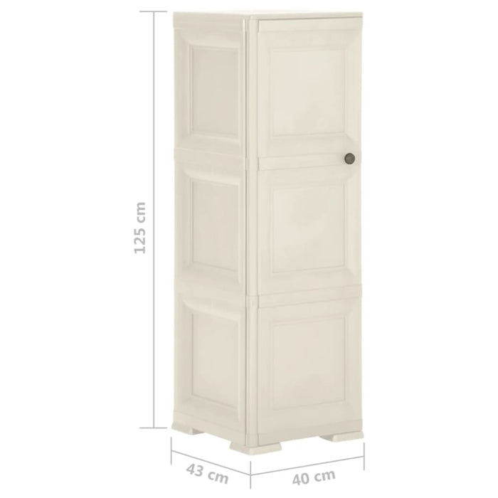 Plastic Cabinet 40x43x125 Cm Wood Design Vanilla Ice Tablbt