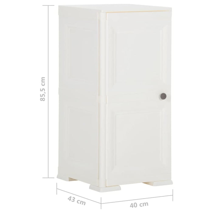 Plastic Cabinet 40x43x85.5 Cm Wood Design Angora White