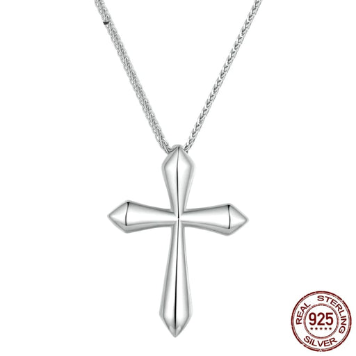 Platinum Plated 925 Solid Sterling Silver Classic Cross