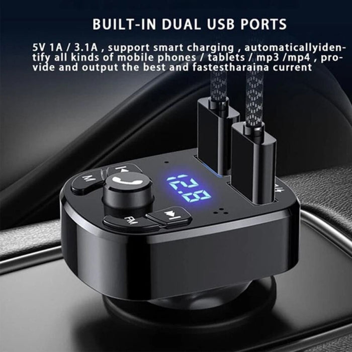 Car Mp3 Player Dual Usb Fast Charger Fm Bluetooth Receiver