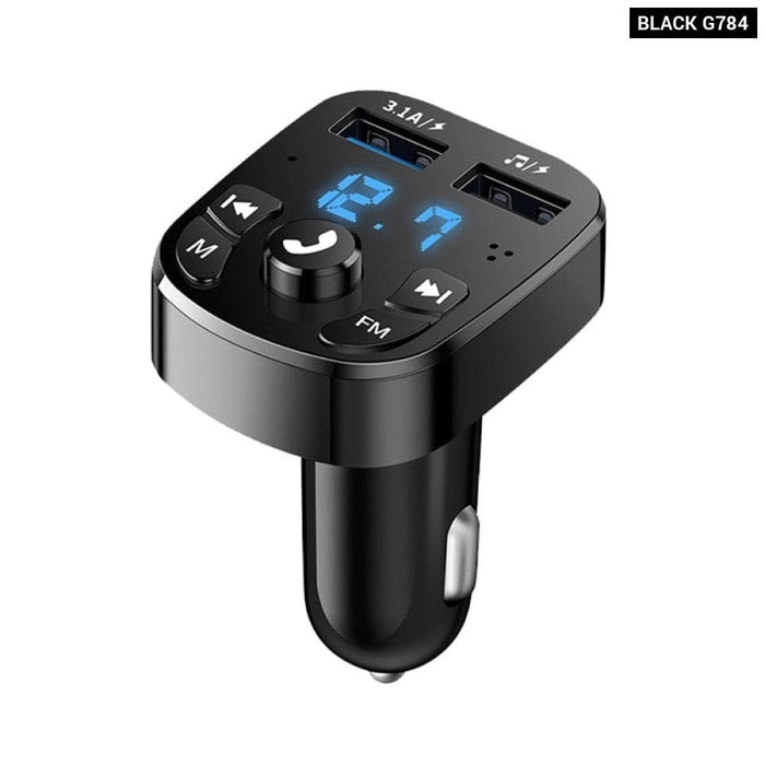 Car Mp3 Player Dual Usb Fast Charger Fm Bluetooth Receiver