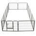 Dog Playpen 12 Panels Steel Black Oibpit