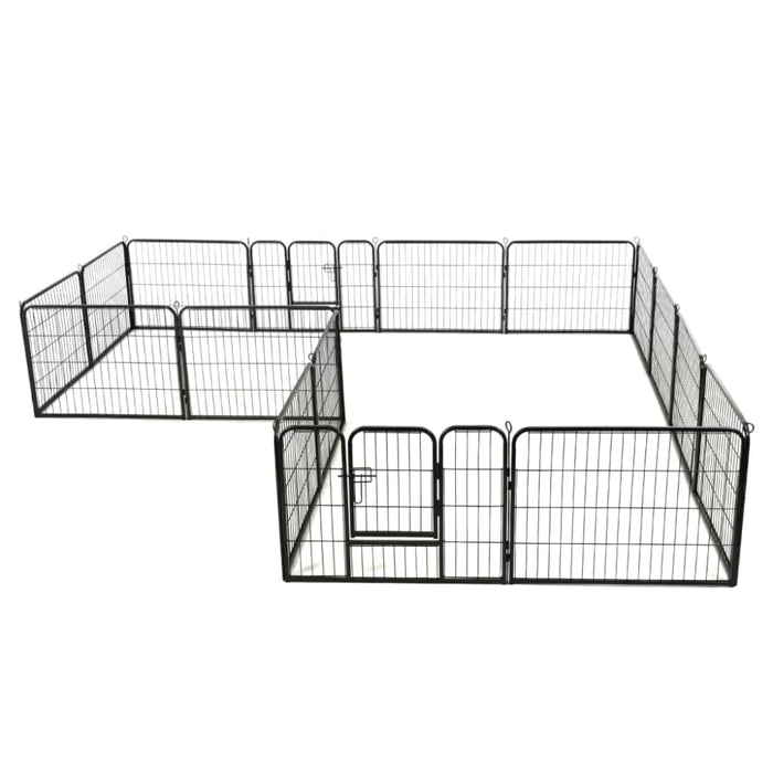 Dog Playpen 16 Panels Steel 60x80 Cm Black Xipakx