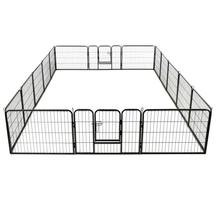 Dog Playpen 16 Panels Steel 60x80 Cm Black Xipakx