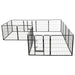 Dog Playpen 16 Panels Steel Black Xipako