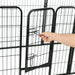 Dog Playpen 16 Panels Steel Black Xipako