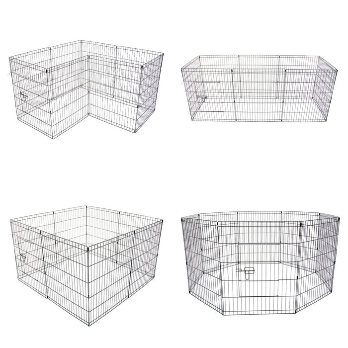 Pet Playpen 8 Panel 24in Foldable Dog Cage + Cover