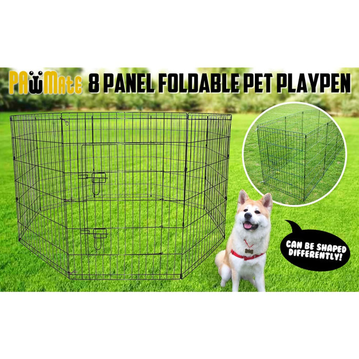 Pet Playpen 8 Panel 42in Foldable Dog Exercise Enclosure