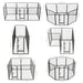 Dog Playpen 8 Panels Steel Black Oibpia