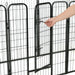 Dog Playpen 8 Panels Steel Black Oibpia