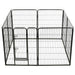 Dog Playpen 8 Panels Steel Black Oibpia