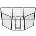 Dog Playpen 8 Panels Steel Black Oibpia