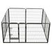 Dog Playpen 8 Panels Steel Black Oibpio