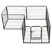 Dog Playpen 8 Panels Steel Black Oibpix