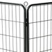 Dog Playpen 8 Panels Steel Black Oibpix