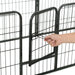 Dog Playpen 8 Panels Steel Black Oibpix