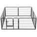 Dog Playpen 8 Panels Steel Black Oibpix