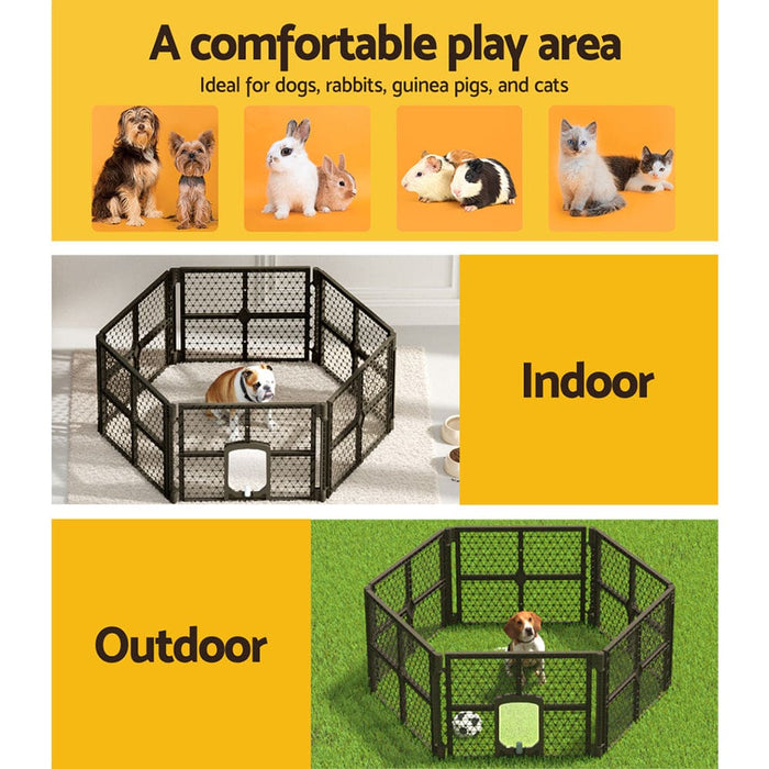 I.pet Pet Dog Playpen Enclosure 6 Panel Fence Puppy Cage