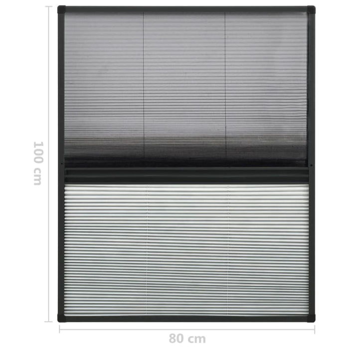 Plisse Insect Screen for Windows Aluminium 80x100 Cm