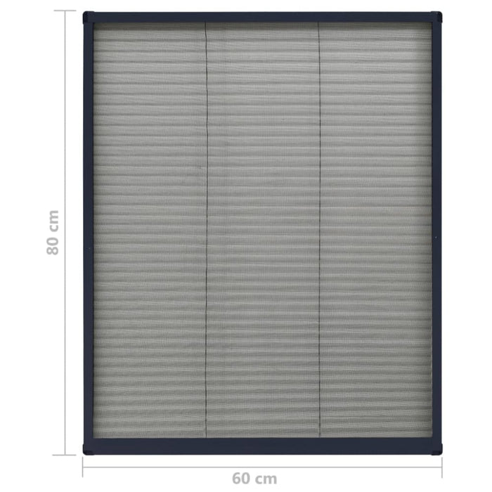 Plisse Insect Screen for Windows Aluminium Anthracite 60x80
