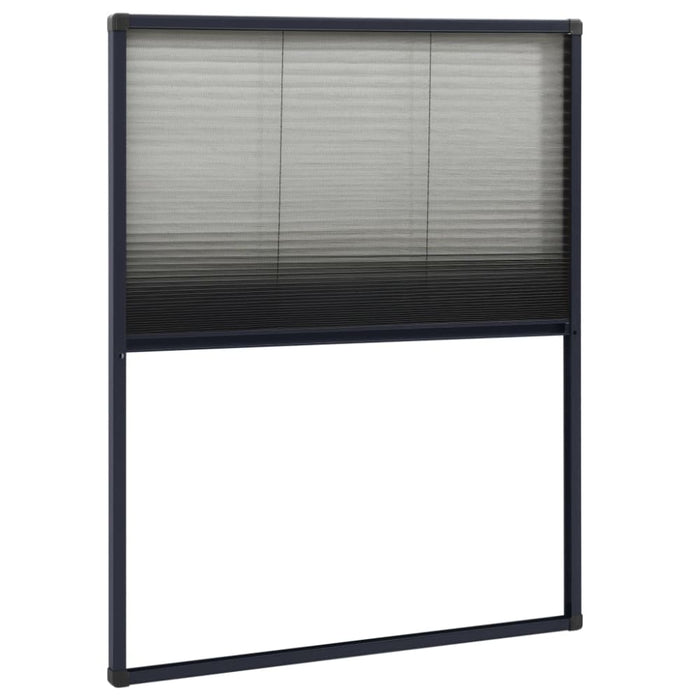 Plisse Insect Screen for Windows Aluminium Anthracite 60x80