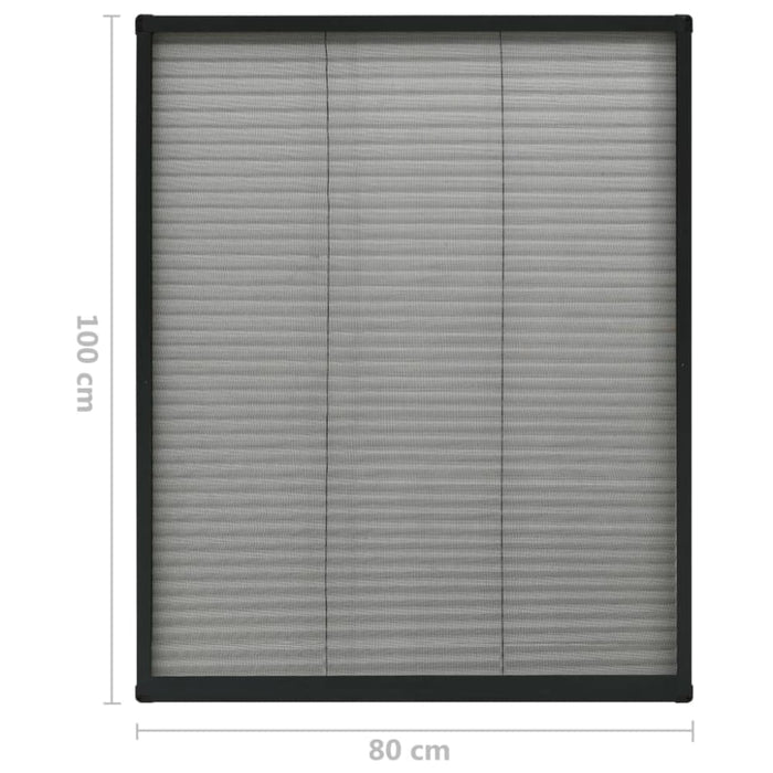 Plisse Insect Screen For Windows Aluminium Anthracite 80x100