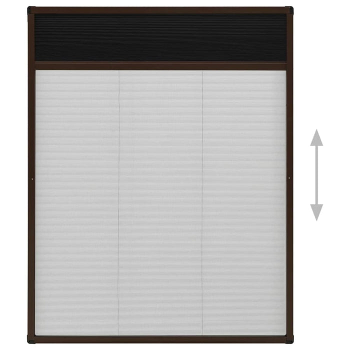 Plisse Insect Screen for Windows Aluminium Brown 80x100 Cm