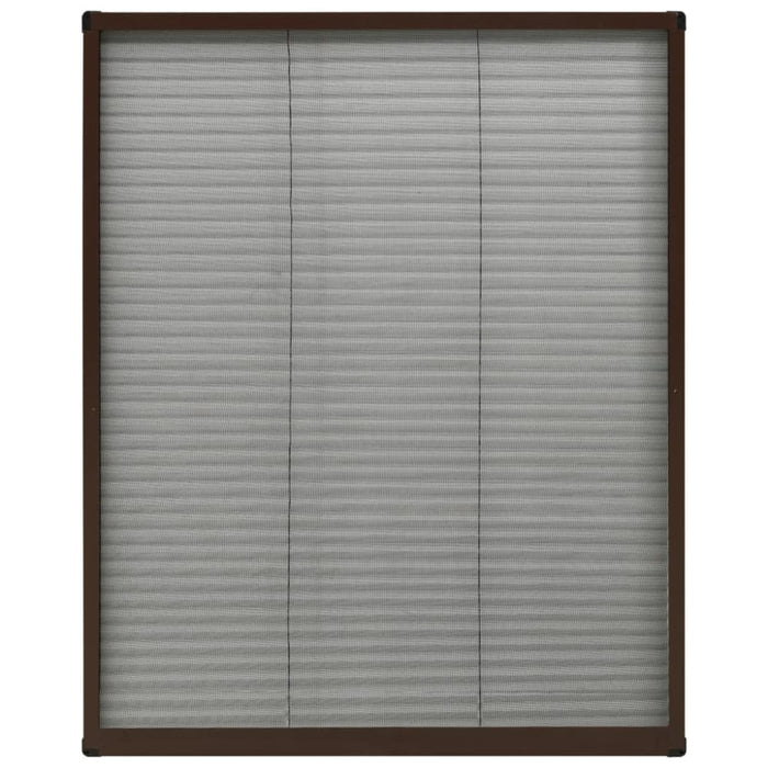 Plisse Insect Screen for Windows Aluminium Brown 80x100 Cm