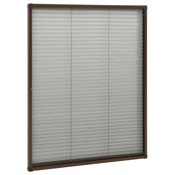 Plisse Insect Screen for Windows Aluminium Brown 80x100 Cm