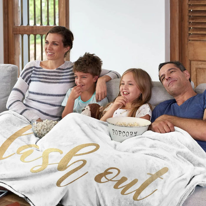 Plush Flannel Fleece Throw Blanket for Sofa Bed and Couch