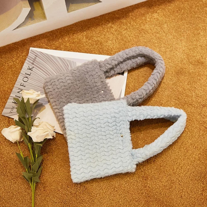 Plush Plaid Small Handbag