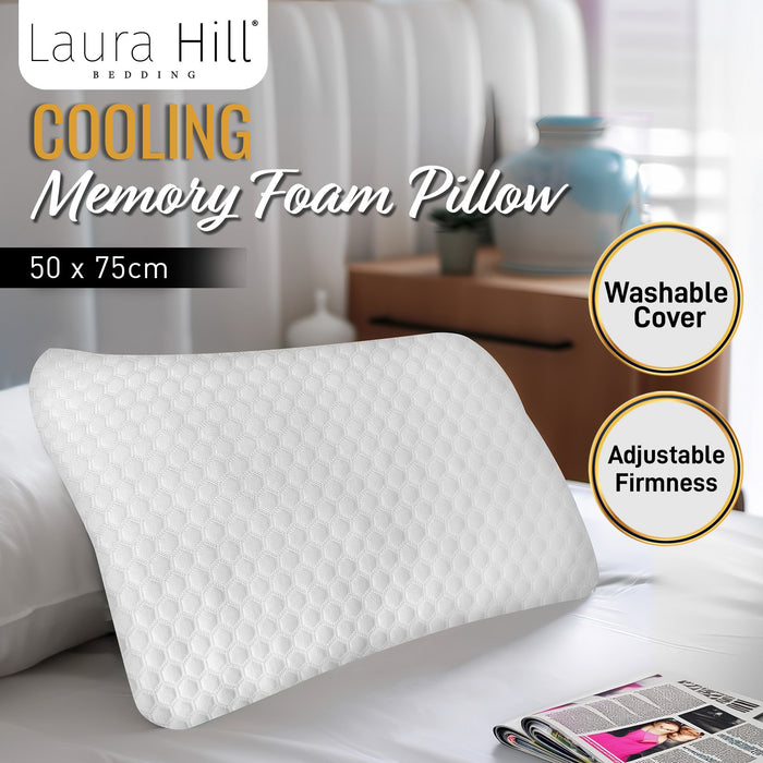 Laura Hill Cooling Memory Foam Pillow - Single